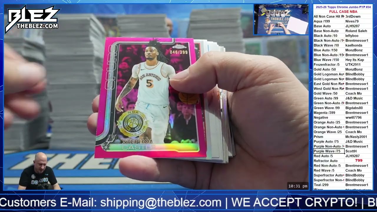 2025-2026 Topps Chrome Jumbo FULL CASE BREAK #34 Pick Your Parallel