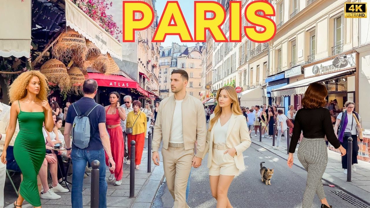 Paris, France 🇫🇷 -  4K PARIS JUNE 2025 ☀️Crowded and Sunny Paris Walk with Captions