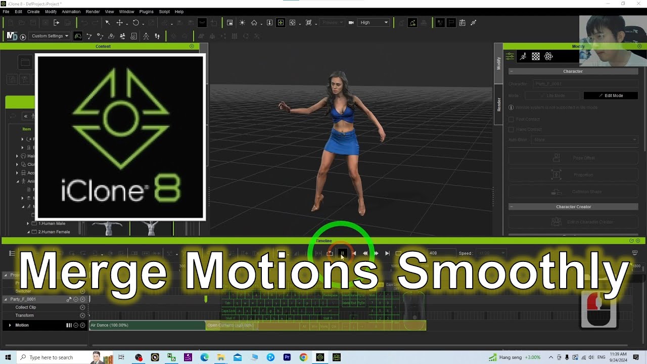 iClone 8 - How to merge motions smoothly - Tutorial #iclone #motion #merge #animation #smooth