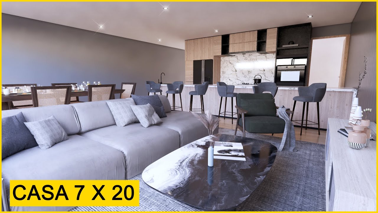 ACOGEDORA CASA 7 X 20 / CASA MODERNA