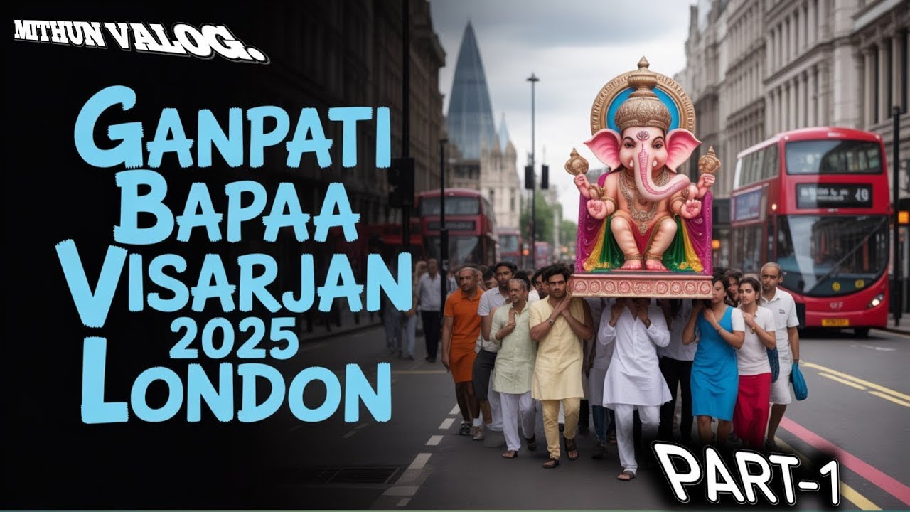 London યુકે ma  ganpati visarjan 2025 part1 part 2 coming soon લન્ડન માં ગણપતિ વિસર્જન યુકે