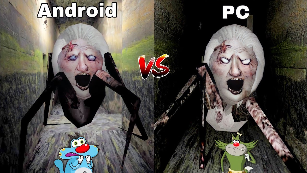 Spider Angelina Mobile Vs Spider Angelina PC in Granny 1.8 With Oggy and Jack