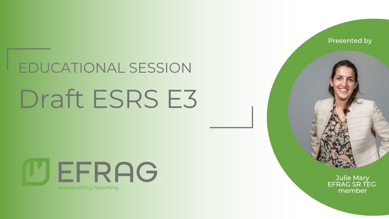 Educational session on draft ESRS E3 Water and marine resources