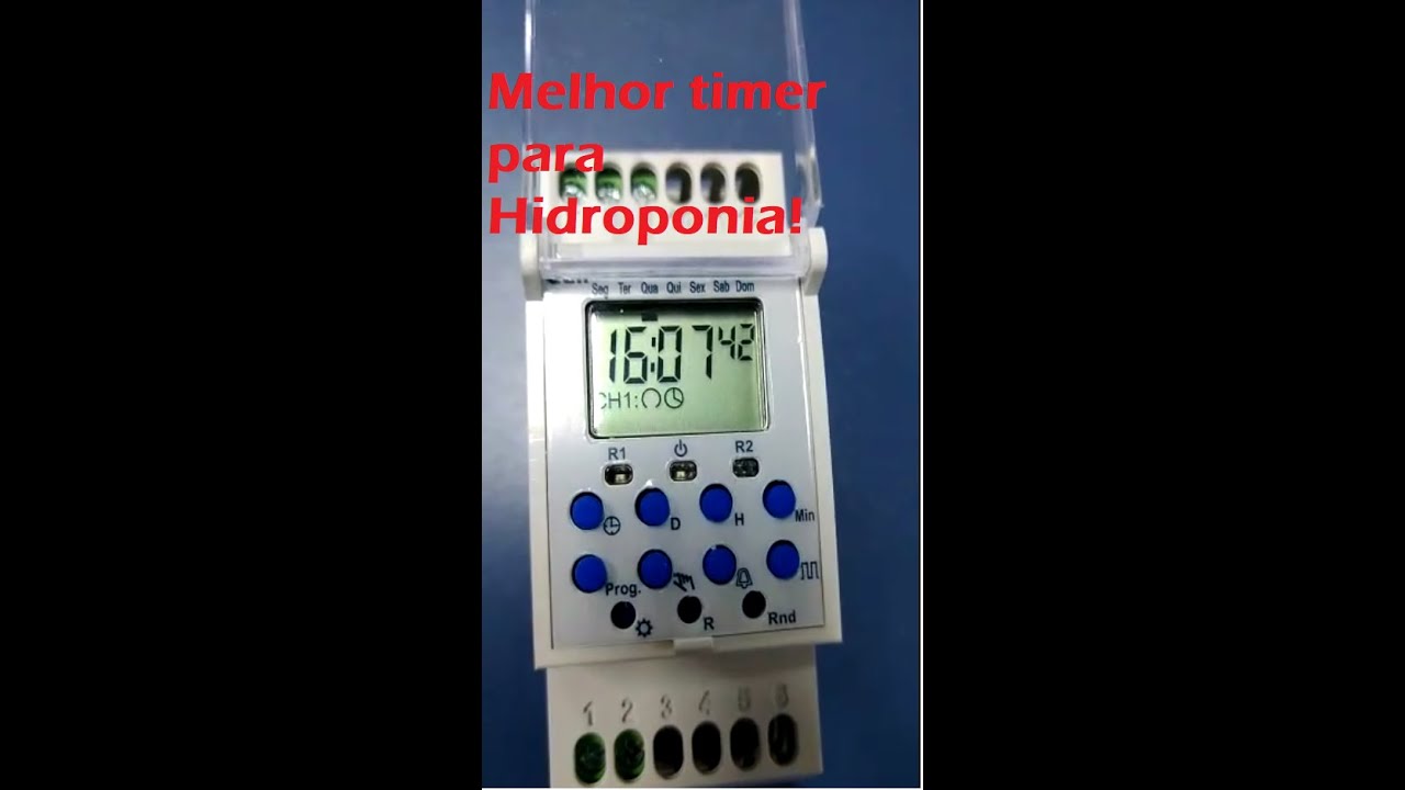 Melhor programador horário para sistemas hidropônicos, timer CLB-40 da CLIP. Programação cíclica.