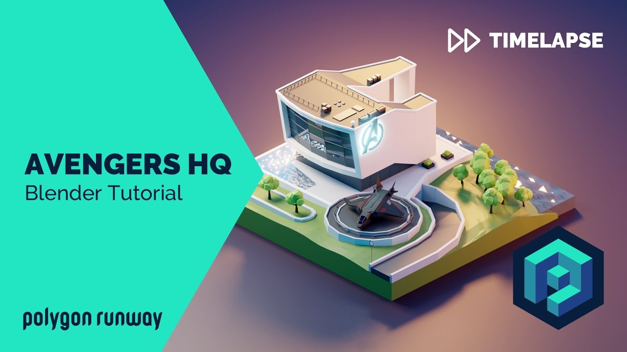 Avengers HQ - Blender 2.8 Low Poly 3D Modeling Tutorial