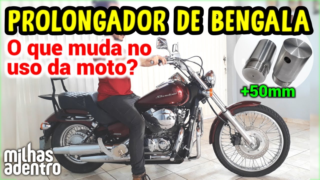 Shadow 750 - O QUE MUDOU c/ o Prolongador de Bengala? - Aumentar Comprimento Suspensão Dianteira