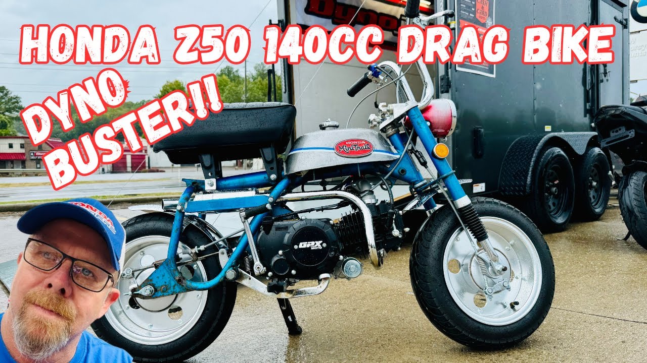 Honda Mini Trail Z50 140cc Drag bike Dyno run
