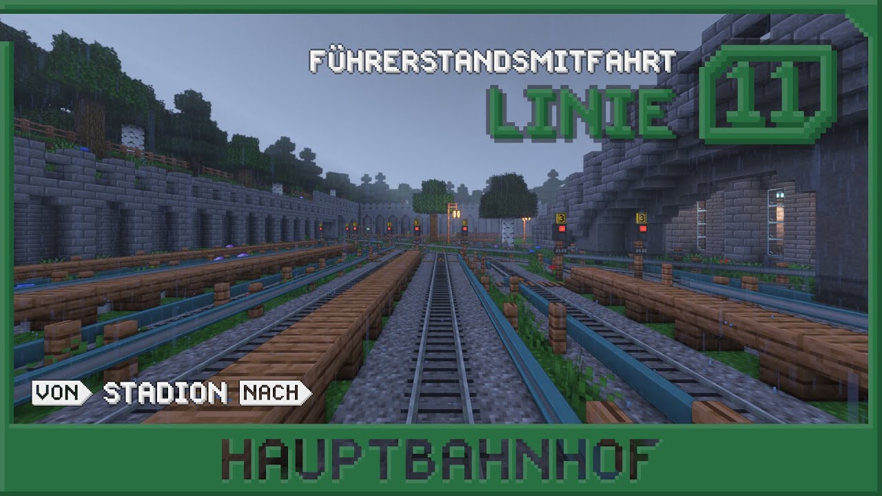 Minecraft U-Bahn | Führerstandsmitfahrt Linie 11: Expressfahrt Stadion → Hauptbahnhof