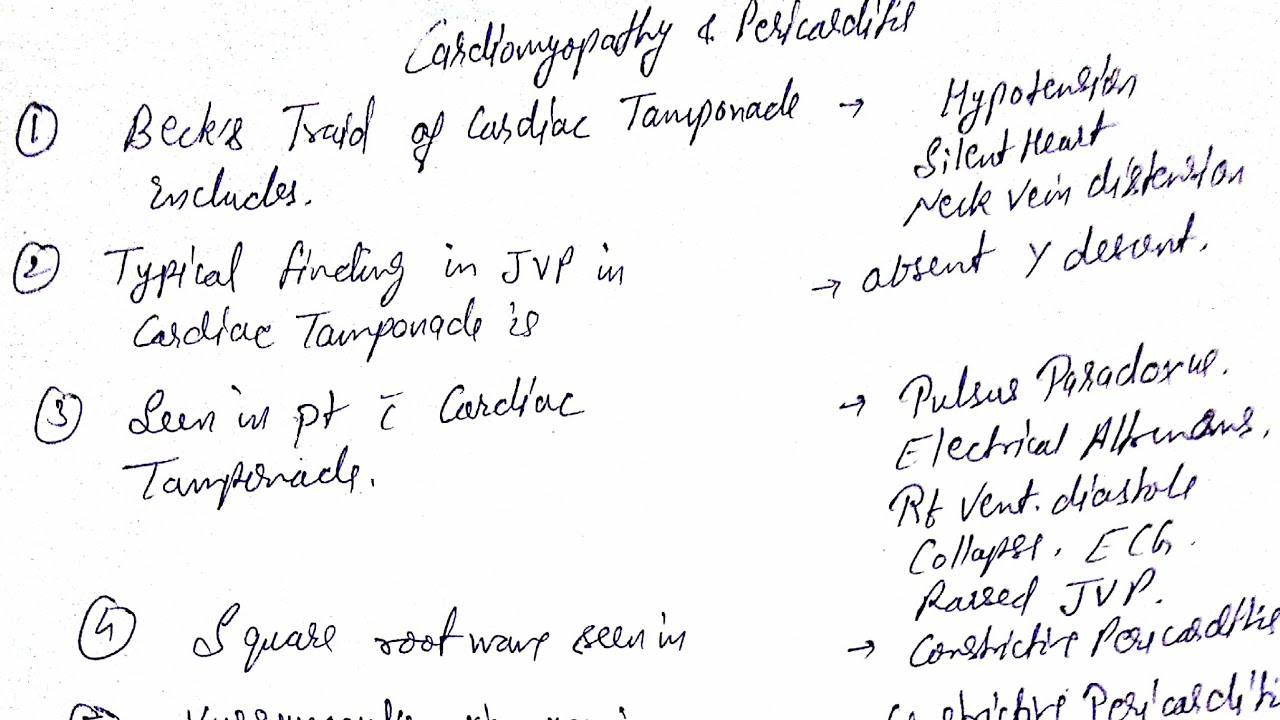 Cardiomyopathy and pericarditis mcq by Dr hemant sharma