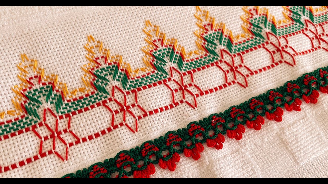 #145 Vagonite com flor de Natal - Jornada de Bordados Natalinos #decoraçãodenatal #natal