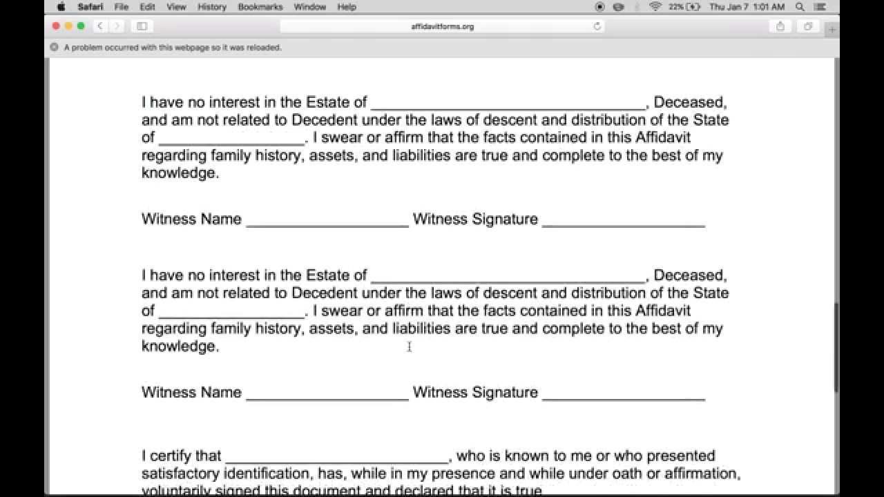 How to Write a Small Estate Affidavit Form