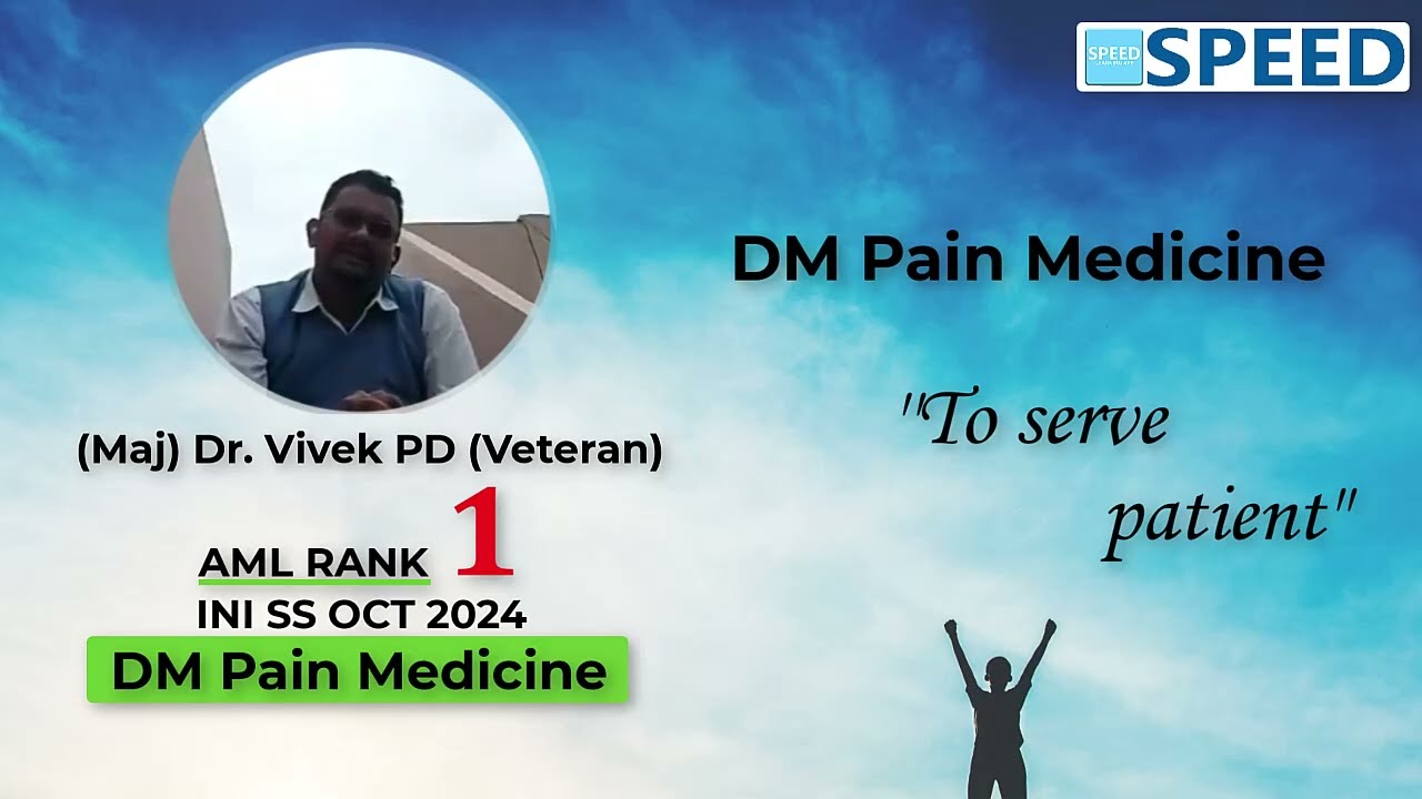1st Rank AML, DM Pain Medicine, INISS Oct&rsquo; 2024, (Maj) Dr Vivek PD (Veteran)., #iniss