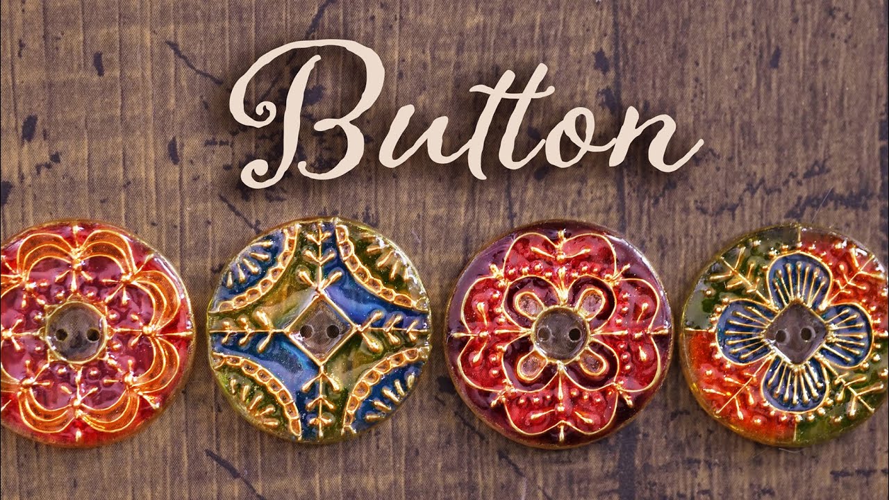 【レジン×プラバン】ペーストクレイでボタンを作りました DIY Making buttons with paste clay [RESIN ×Shrink Plastic Sheet]