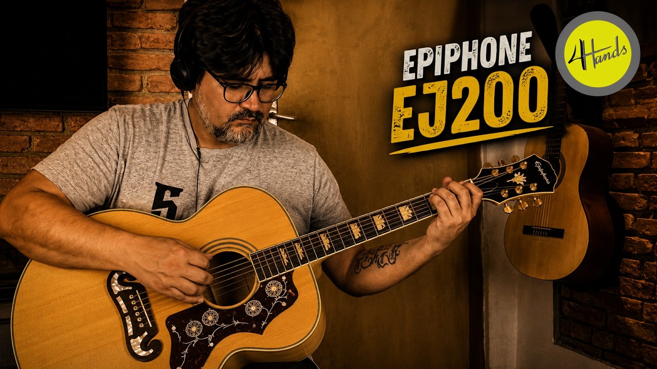 Review Violão Epiphone EJ200 Jumbo Natural Aço