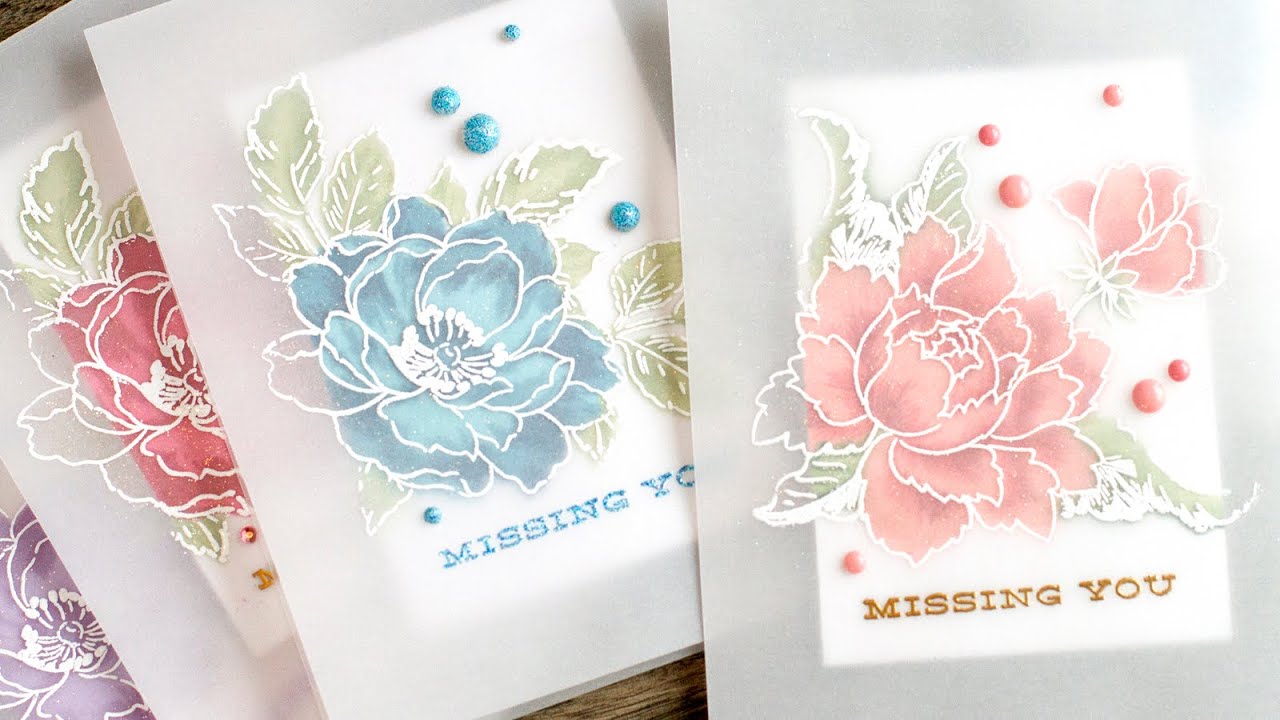 Vellum Overlay Card + Altenew Ink Layering Combinations