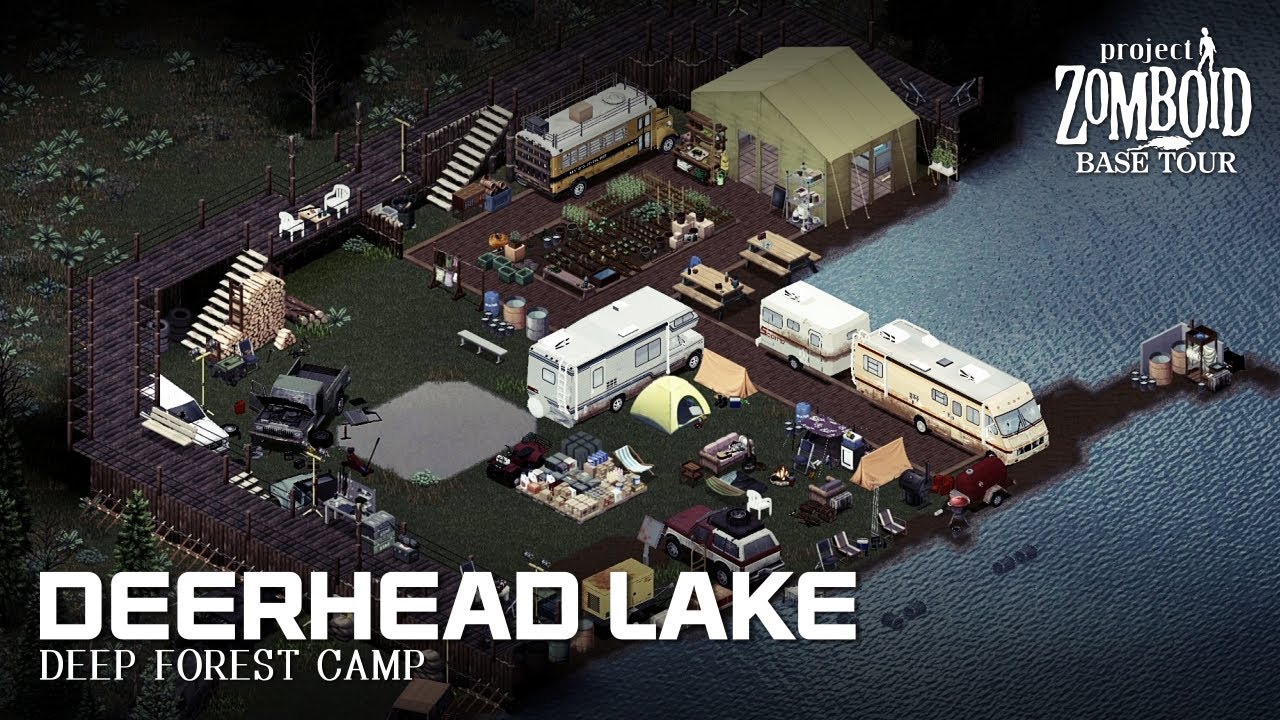 베이스 투어 Base Tour : Deerhead Lake Camp - 프로젝트 좀보이드(Project Zomboid) - 꼬사티비(GGosA TV)