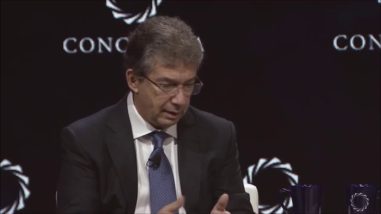 Philip Morris CEO Andre Calantzopoulos speaks at the #Concordia19 event during the #UNGA