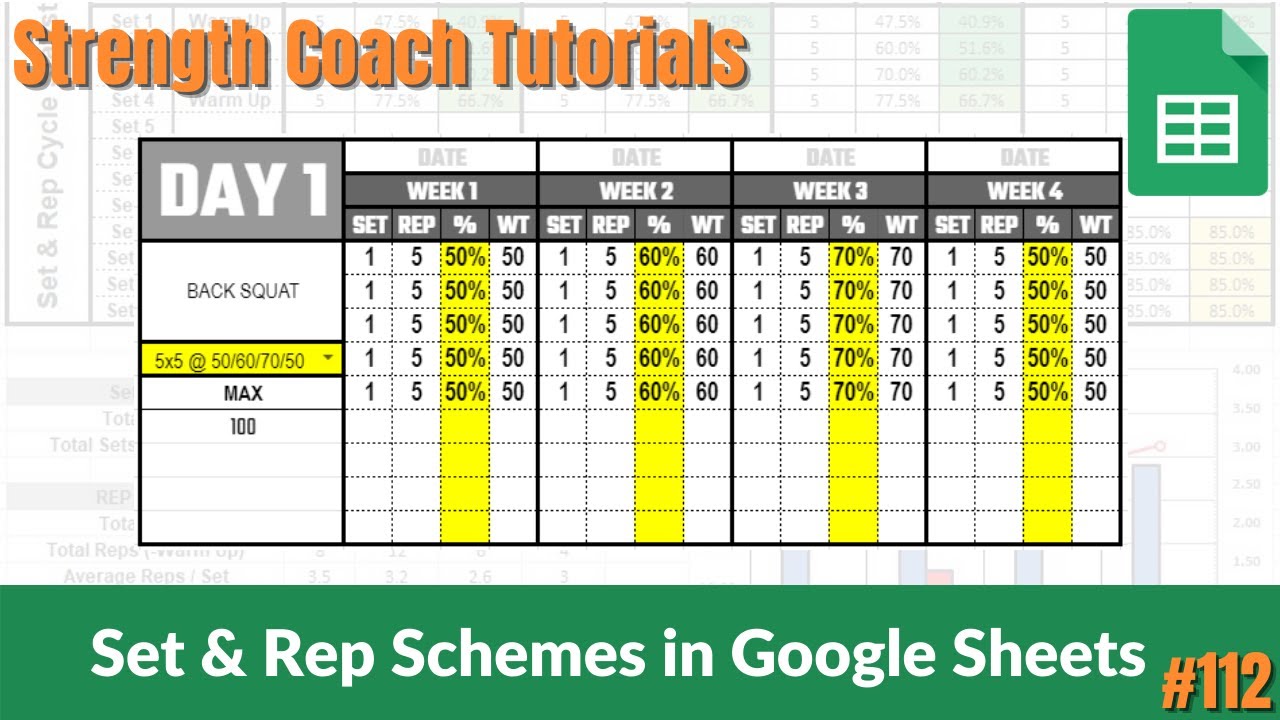 Saving Set & Rep Schemes in Google Sheets | Strength Coach Tutorials