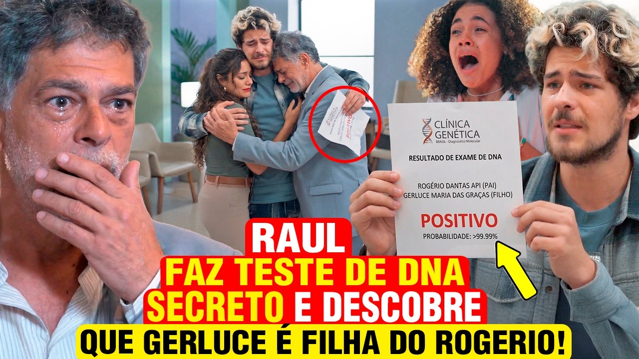 TRÊS GRAÇAS - Raul faz TESTE DE DNA SECRETO  e DESCOBRE que Gerluce é FILHA do Rogerio! - resumo