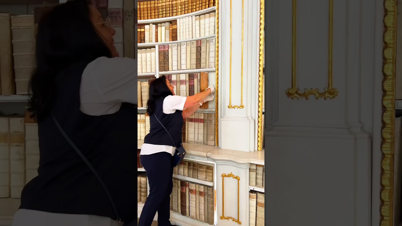 Most enchanting library in the world 😍 📍Admont Abbey Library, Austria #library #beautyandthebeast