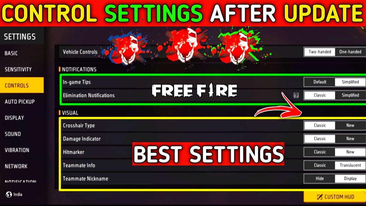 FREE FIRE CONTROL SETTING AFTER UPDATE | FREE FIRE PRO PLAYER SETTING