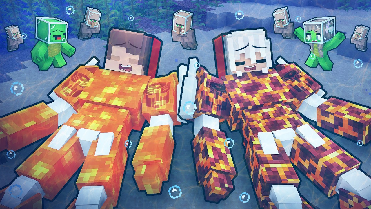 Mikey Family Found Elemental Transformer JJ Family Underwater in Minecraft (Maizen)