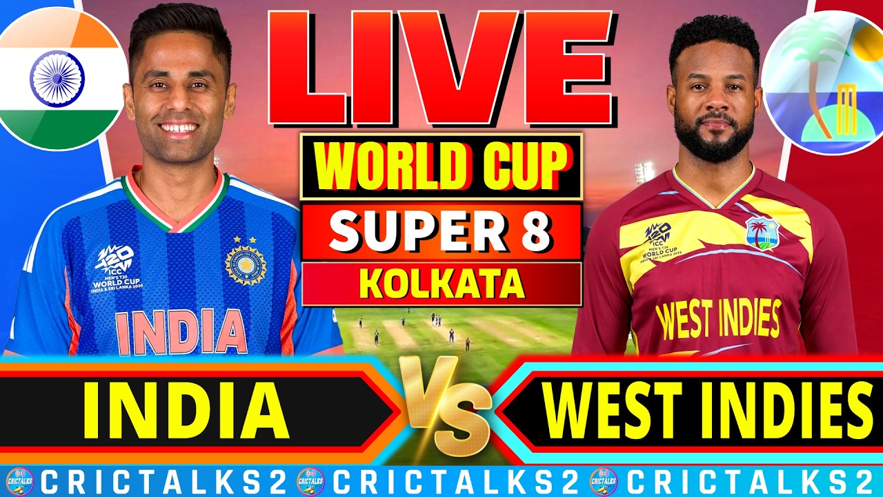 🔴 India vs West Indies, T20 World Cup 2026, Live Cricket, IND v WI Live Match Score, Commentary