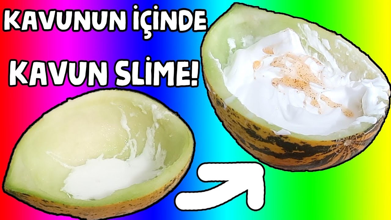 Kavunun İçinde Slime Challenge Kavun Slaym Yap Yarışmayı Kazan + LOL ÇEKİLİŞİ! Bidünya Oyuncak 🦄