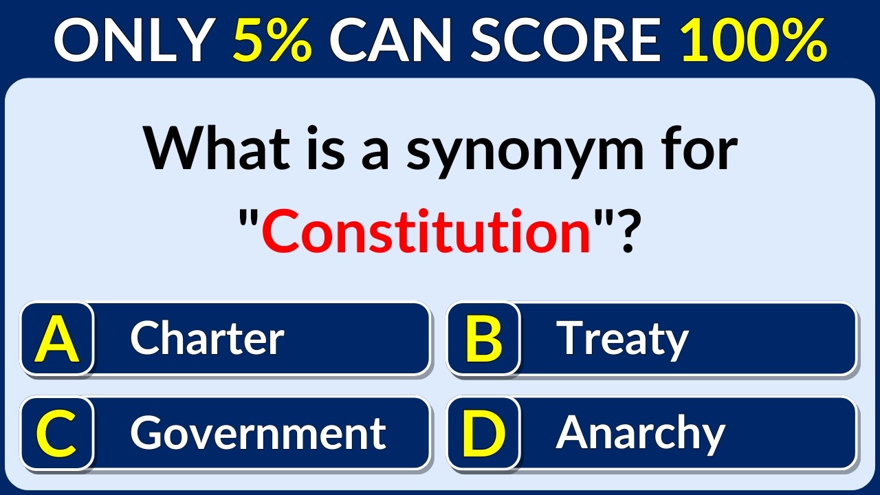 How Strong Is Your Vocabulary? Only 5% Can Score 100%! Synonym Quiz. #challenge 17