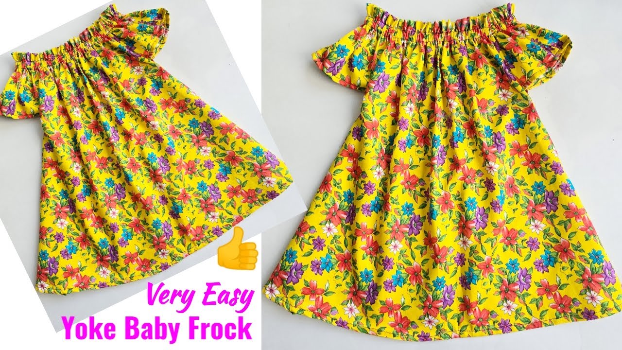 Very Easy Yoke Baby frock cutting and stitching