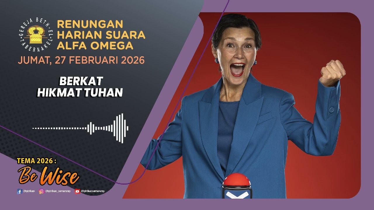 Renungan Harian Suara Alfa Omega - Jumat, 27 Februari 2026
