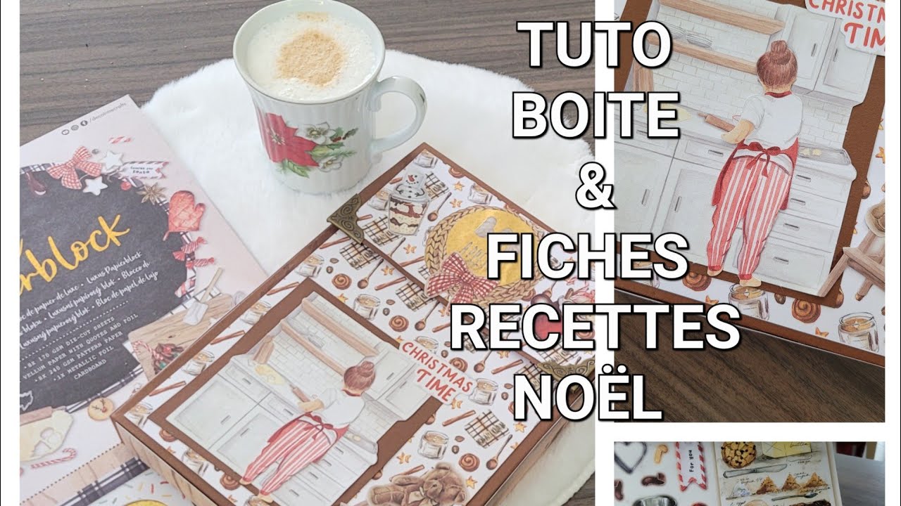 [ TUTO COMPLET ]🥮 Fiches recettes  de patisserie & boite rangement  🎅luxe paper bloc ACTION