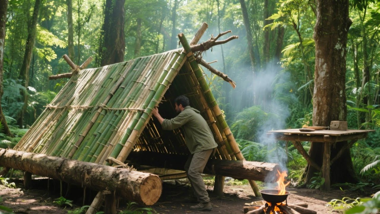 Surviving Above a Dry Stream in the Bamboo Forest