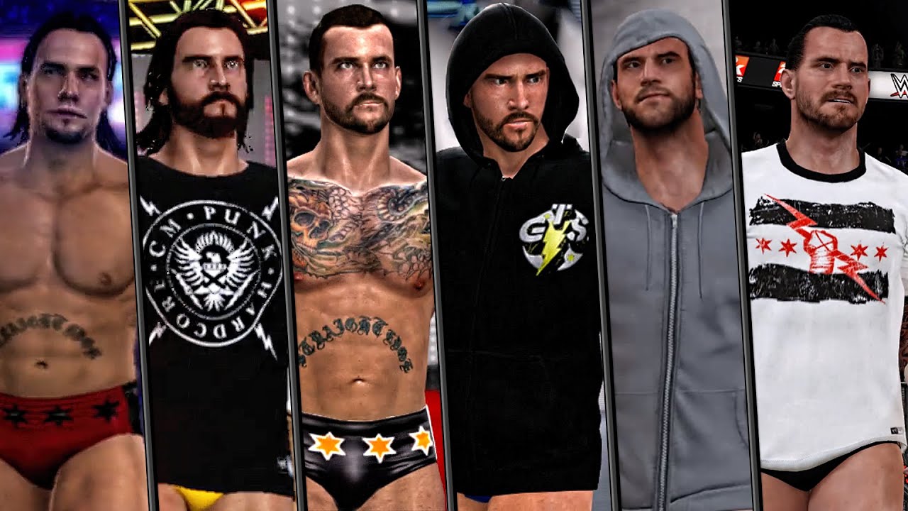 WWE 2K CM Punk Entrance Evolution in WWE Games! (SVR 2008 To WWE 2K15)