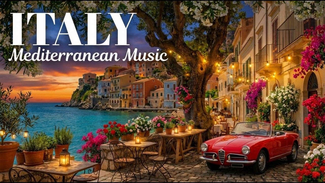 🇮🇹 Italian Music & Mediterranean Vibes 🎶 Scenic Amalfi Coast & Lake Como Italian Relaxation