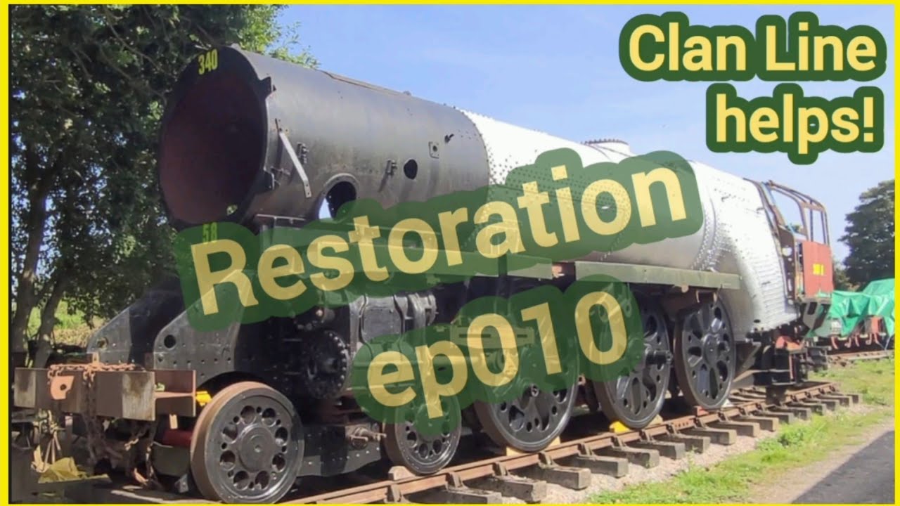 010 CLAN LINE helps split heads.Steam locomotive restoration Railway Mad trains