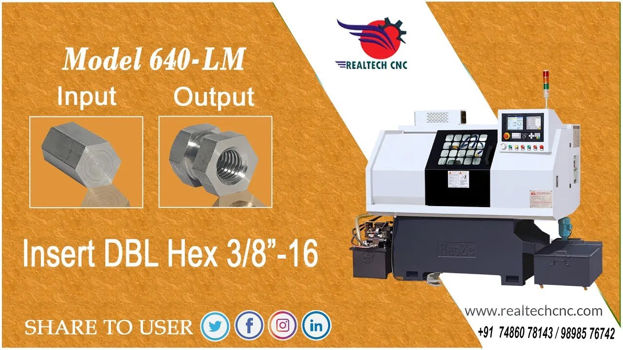 INSERT DBL HEX 3/8'' -16  | RealTech CNC Machine VD-144