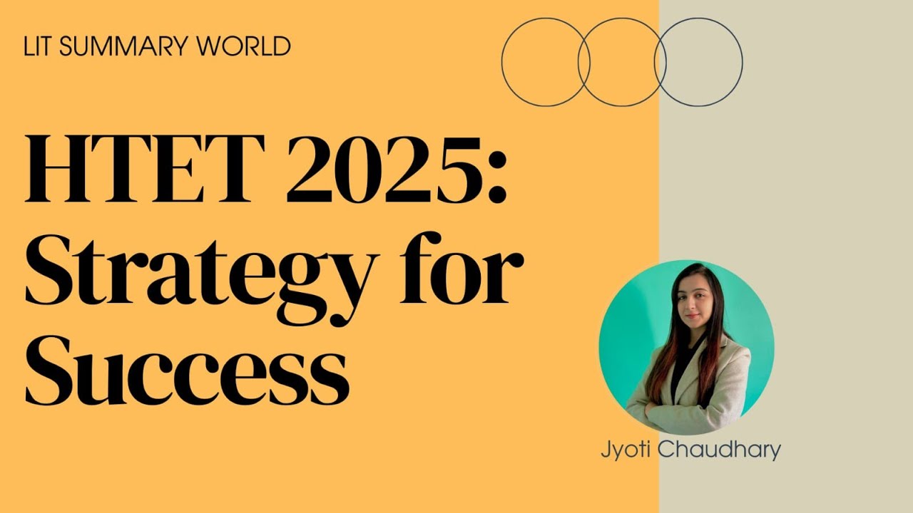 HTET 2025 || English TGT/PGT || Strategy for SUCCESS || By Jyoti Chaudhary