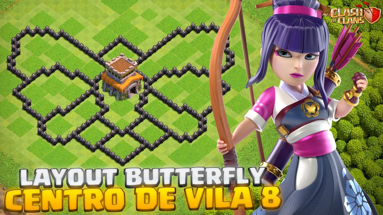 LAYOUT BORBOLETA HÍBRIDO CV8 TH8! ATUALIZADO 2026 | COM LINK | Clash of Clans
