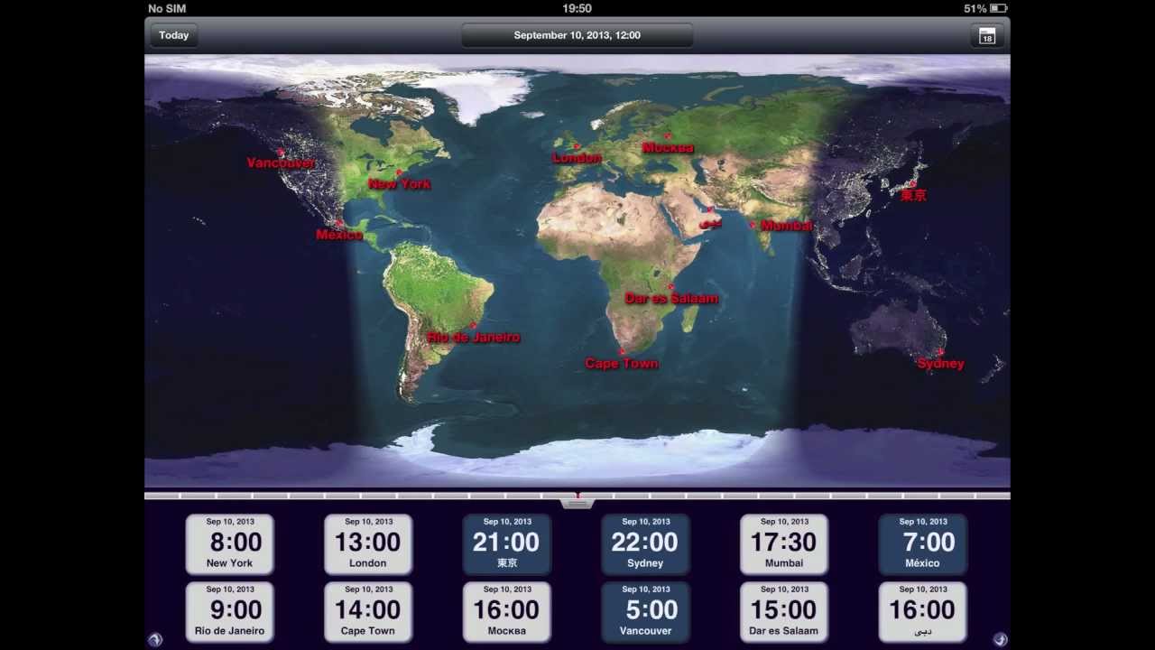 Daylight Map Throughout the Year