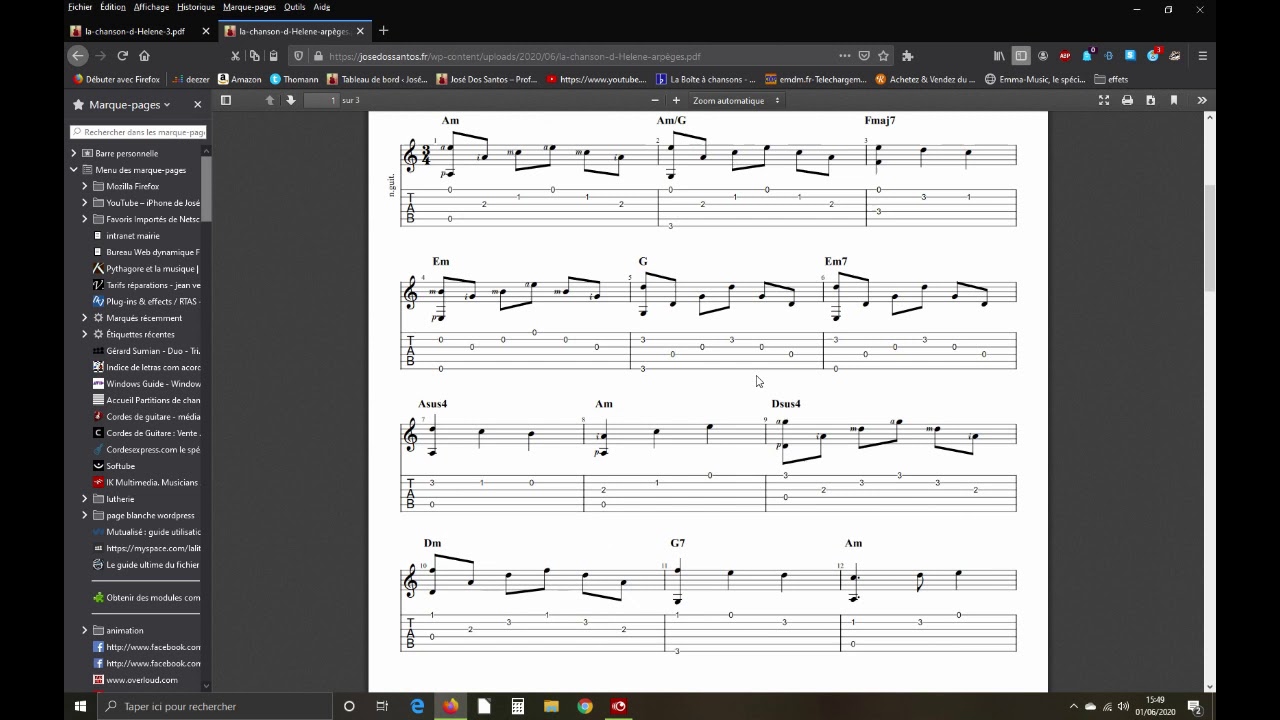 chanson d Helene la partition