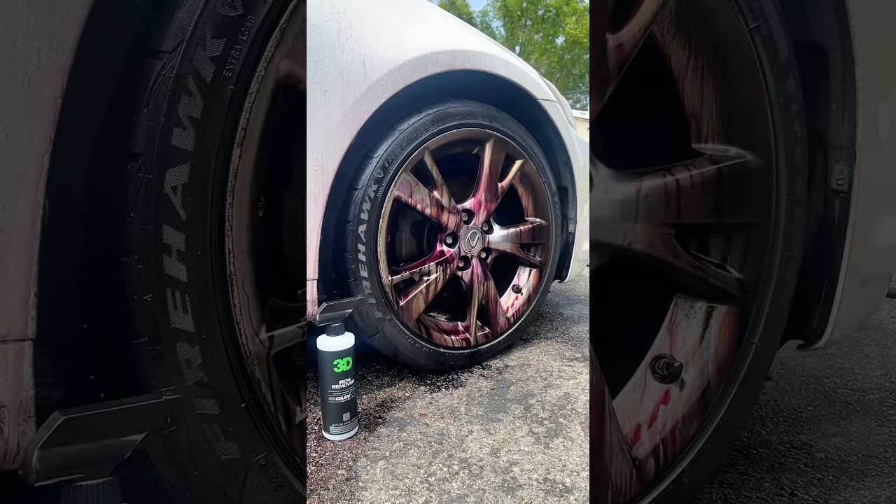 How to clean your wheels with the 3D GLW Series Iron Remover #detailing #howto #shorts