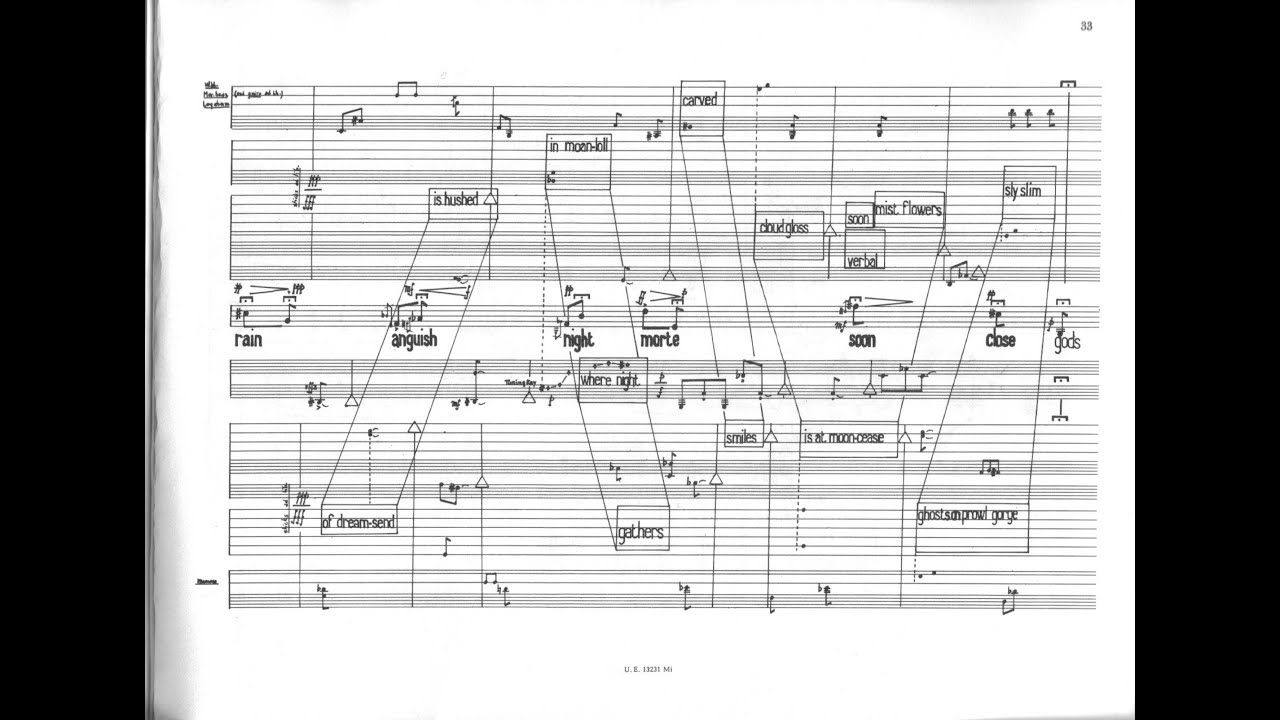 Luciano Berio - Circles for Soprano, Harp and Two Percussion (1960) [Score-Video]
