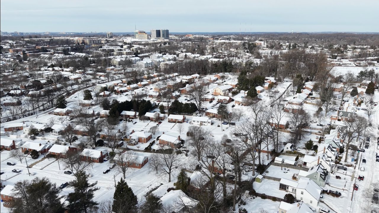 Cómo se ve Weathon MD bajo la nieve desde el aíre !!!