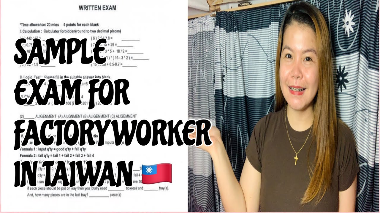 SAMPLE EXAM FOR FACTORY WORKER IN TAIWAN 🇹🇼 | MYREEN VLOG