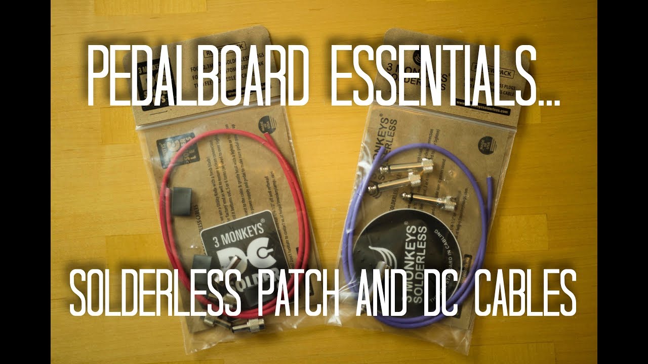 Pedalboard Essentials - Solderless Patch AND DC Cables (3 Monkeys Solderless)