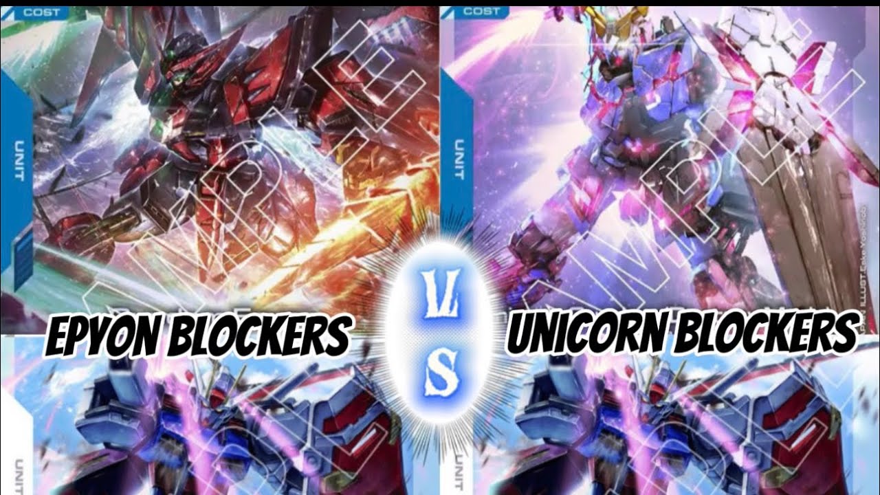 BLUE/WHITE EPYON BLOCKERS VS BLUE/WHITE UNICORN BLOCKERS GUNDAM TCG LOCALS