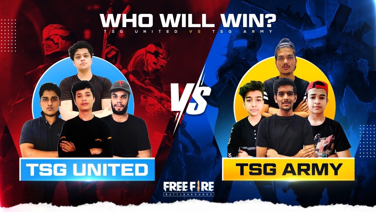 FREE FIRE || TEAM TSG冬ARMY VS TSG冬UNITED || OFFICIAL LEAGUE CUSTOM ROOM || 10,000₹ PRIZE POOL