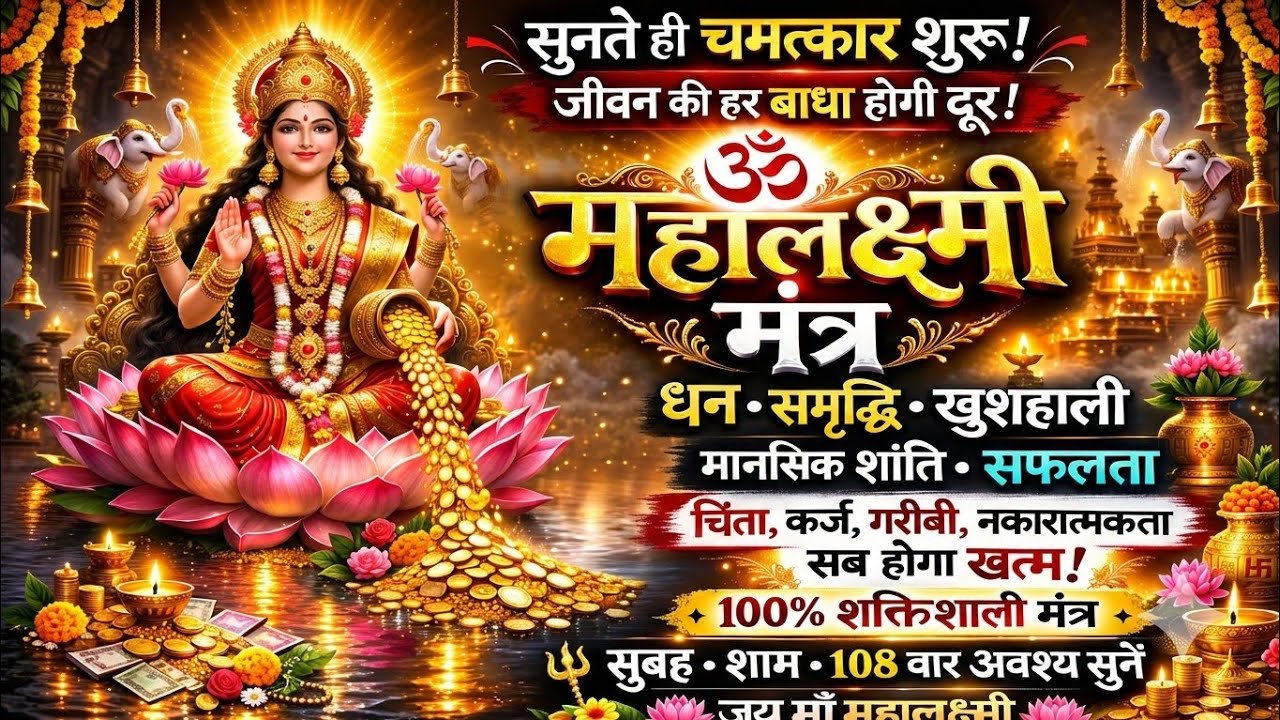ॐ महालक्ष्म्यै विद्महे | 1 Hour 11 Minutes 11 Seconds | महालक्ष्मी मंत्र | Ganga Vani