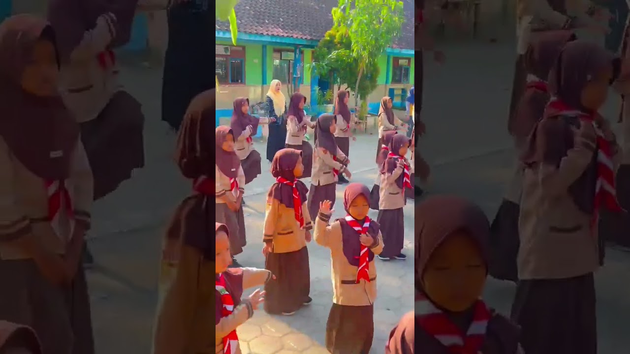 Pagi yang ceria dengan senam bersama keluarga besar SD Negeri Krikilan!#anak indonesia#sekolahsehat